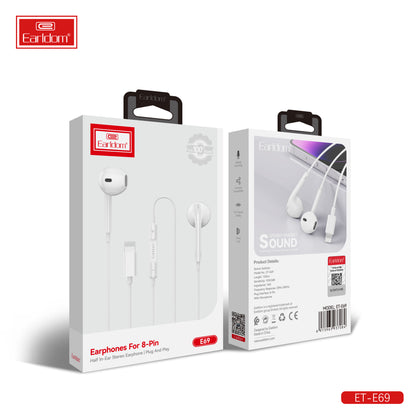 E69 Lighting Earphone Plug And USE